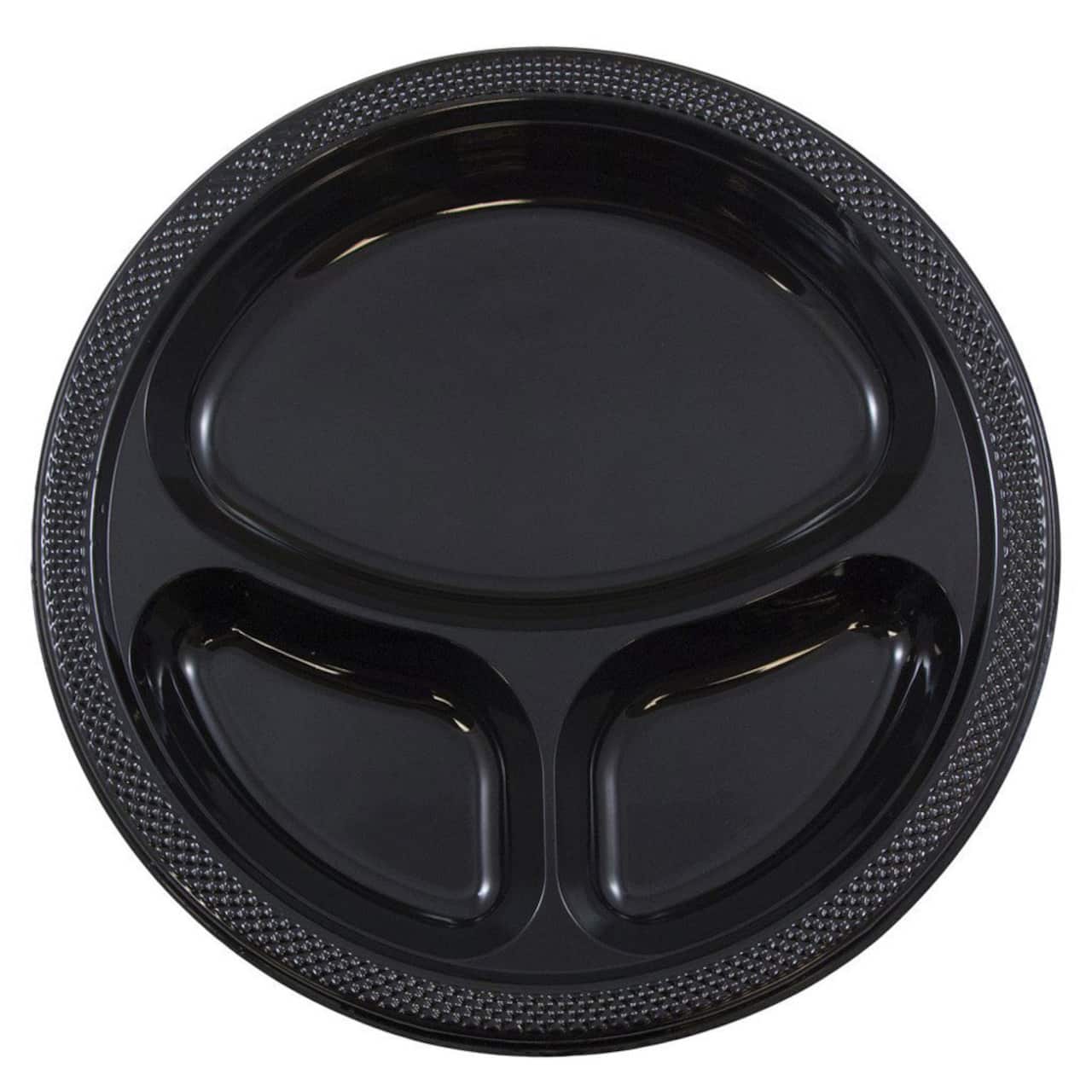 JAM Paper 10.25" Divided Plastic Party Plates, 20ct.